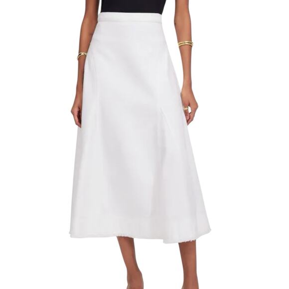 Madewell Dresses & Skirts - NWD Madewell Fluted Denim Midi Skirt Tile White Womens Size 23